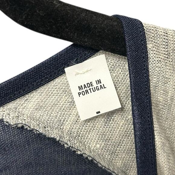 Sita Murt Navy Blue Gray Open Front Lightweight Cardigan Sweater Womens Small - Picture 3 of 6